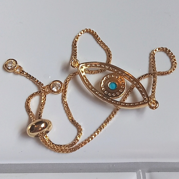 Evil Eye Adjustable Slide Bracelet - Picture 3 of 6